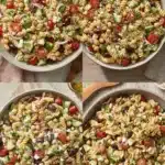 Amazing Greek Pasta Salad: Quick & Easy 5 Vibrant collage showcasing fresh greek pasta salad with rotini and farfalle, brimming with vegetables and feta.